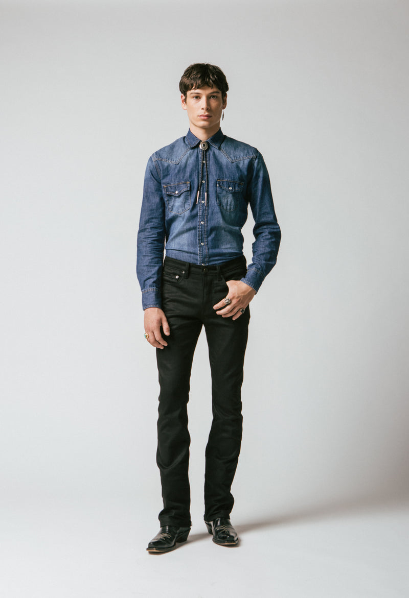 BLACK RAW WESTERN DENIM