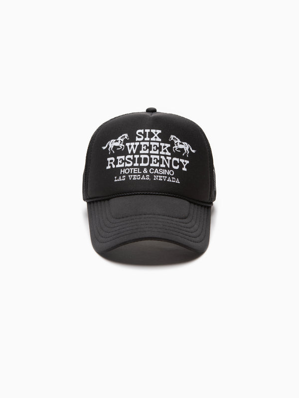 TRUCKER TRASH SNAPBACK HAT IN MIDNIGHT BLACK